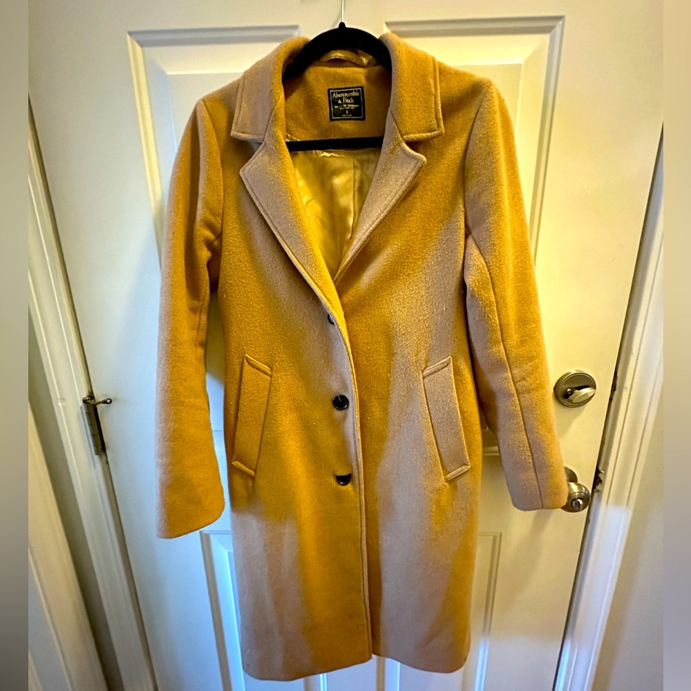 Abercrombie camel overcoat size small